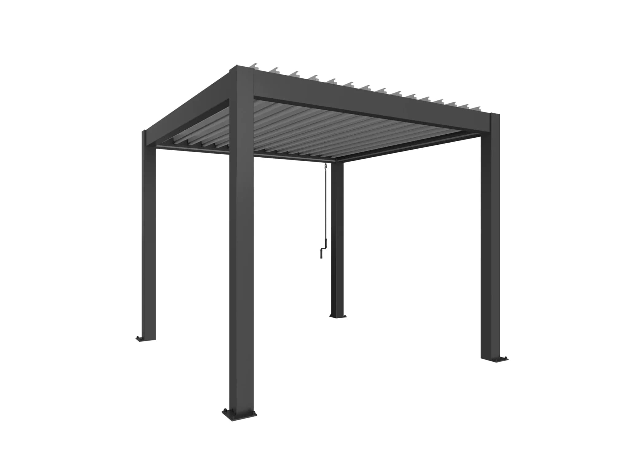 Pérgola Bioclimática 3x3 Gris Oscuro Biohort