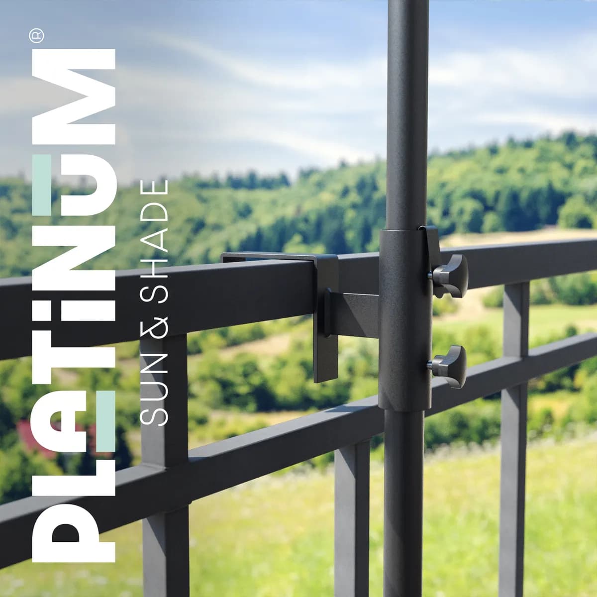 Top Railing Clamp for Parasol Platinum