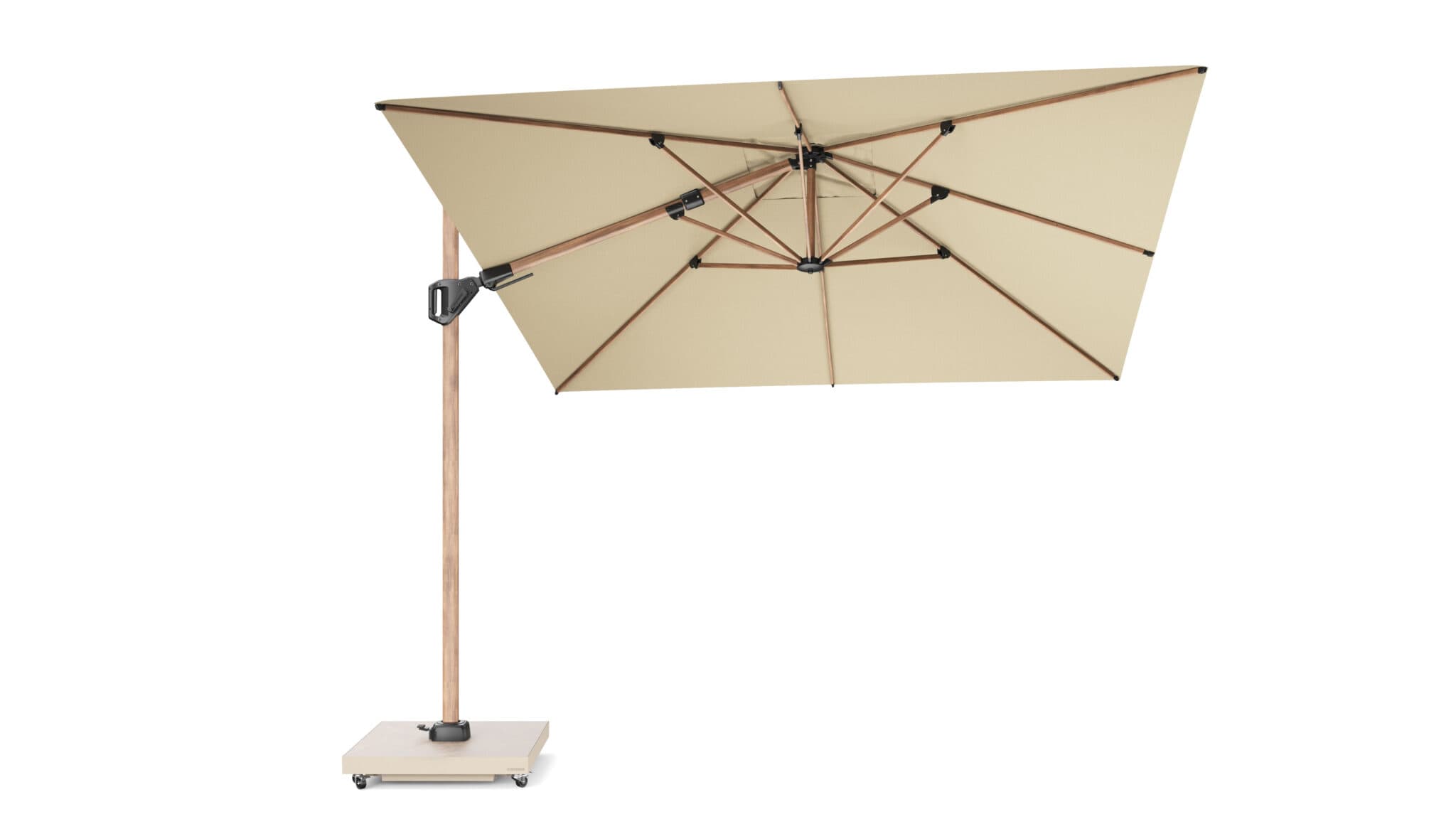 Challenger T2 Teak Parasol 3x3cm Platinum